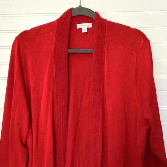 Charter Club Women's 3X Red Open-Front Cardigan Sweater - Picture 3 of 11